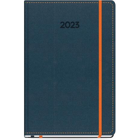 Ημερολόγιο ημερήσιο The Writing Fields Sensations 4130 14x21cm 2023 με λάστιχο με βελούδινη υφή μπλε